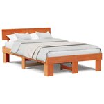 vidaXL Cadre de lit Marron cire 120 x 200 cm Bois massif en pin