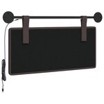 vidaXL Tête de lit suspendue Avec lumière LED Marron foncé Tissu