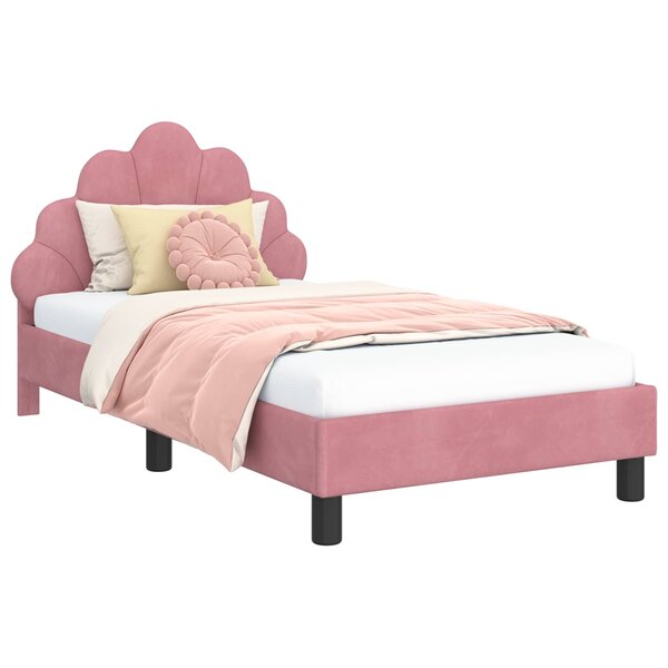 vidaXL Cadre de lit pour enfants avec tête de lit Rose 80 x 160 cm