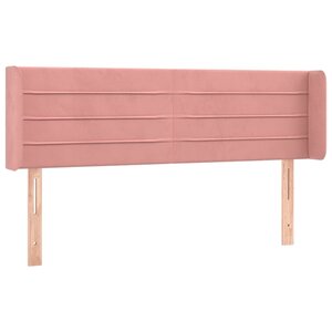 vidaXL Tête de lit avec oreilles Rose 147x16x78/88 cm Velours