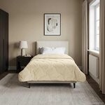 vidaXL Duvet d'hiver Crème 155 x 220 cm Microfibre et polaire Teddy
