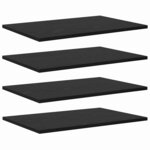 vidaXL Étagère à livres 4 Pièces Noir 60 x 40 x 1.5 cm Bois d'ingénierie