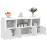 vidaXL Buffet avec lumières LED blanc 142 5x37x67 cm