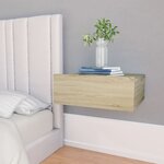 vidaXL Tables de chevet flottantes 2 Pièces Chêne sonoma Bois ingénierie