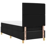 vidaXL Lit à ressorts noir 100x200 cm avec matelas en tissu