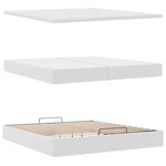 VidaXL Cadre de lit ottoman avec matelas blanc 200x200 cm similicuir