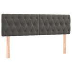 vidaXL Têtes de lit 2 Pièces Gris foncé 72x7x78/888 cm Velours