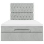 vidaXL Cadre de lit ottoman et matelas gris clair 120x200 cm velours