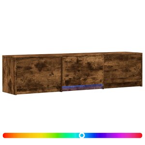vidaXL Meuble TV avec LED 165 x 34 x 40 cm Chêne Fumé