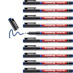 Feutre Permanent 142M Bleu Pointe Moyenne 1 mm x 10 EDDING