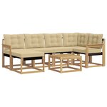 vidaXL Ensemble de canapés d'extérieur 7 pc Blanc et Beige