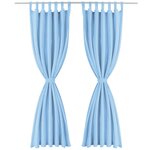vidaXL Rideau occultant avec boucles 2 Pièces 140 x 225 cm Turquoise