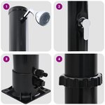 vidaXL Douche solaire extérieure Noir 217 cm PVC et aluminium