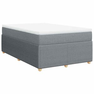 vidaXL Sommier à lattes de lit et matelas gris clair 120x190 cm tissu
