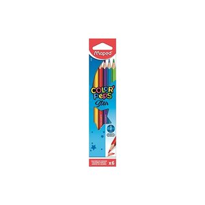 Maped crayons couleur COLOR'PEPS  triangulaire  étui de 6 en carton