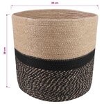 vidaXL Ensemble de Pots à Plantes 2 Pièces Naturel et noir Ø 28 x 28 cm