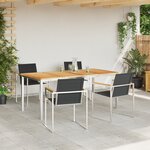 Ensemble de Salle à Manger de Jardin de 5 Pièces en Teck Massif