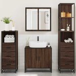vidaXL Ensemble de meubles de salle de bain 4 Pièces chêne marron