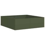 vidaXL Jardinière vert olive 100x100x30 cm acier