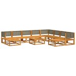 vidaXL Ensemble de canapés de jardin 11 pièces avec coussins en bois d'acacia et rotin