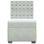 vidaXL Sommier à lattes de lit et matelas Gris clair 100x200cm Velours