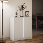 vidaXL Buffet avec LED blanc 77x34x85 cm bois d'ingénierie