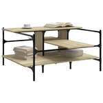 vidaXL Table basse chêne sonoma 100x100x48 5 cm bois d'ingénierie