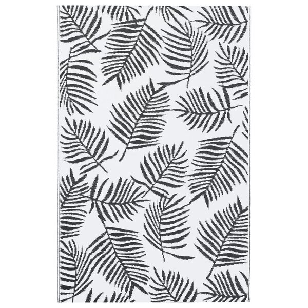 vidaXL Tapis d'extérieur Blanc et noir 120x180 cm PP