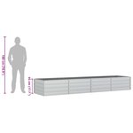 vidaXL Lit surélevé de jardin 320x80x45 cm Acier galvanisé Argenté