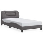 vidaXL Cadre de lit avec LED sans matelas gris 100x200 cm