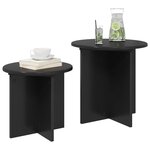 vidaXL Ensemble de tables d'appoint 2 pc Chêne noir Ø 45 x 45 cm