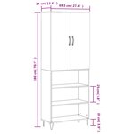 vidaXL Buffet haut Gris béton 69 5x34x180 cm Bois d'ingénierie
