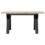 vidaXL Table basse cadre en Y 80x50x40 5cm bois de pin massif et fonte