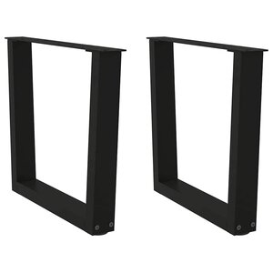 vidaXL Pieds de table basse en forme de V  2 pièces  noir  60 x (42-43 3) cm  acier