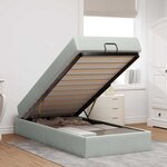 vidaXL Cadre de lit avec matelas Gris clair 100 x 200 cm Velours