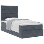 vidaXL Cadre de lit ottoman avec matelas gris foncé 80x200 cm velours