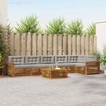 vidaXL Ensemble de canapés d'extérieur 7 Pièces Gris Naturel et Clair