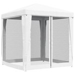 vidaXL Tente de réception avec 4 parois latérales en maille 2x2m Blanc