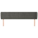 vidaXL Tête de lit avec oreilles Gris foncé 183x23x78/88 cm Velours