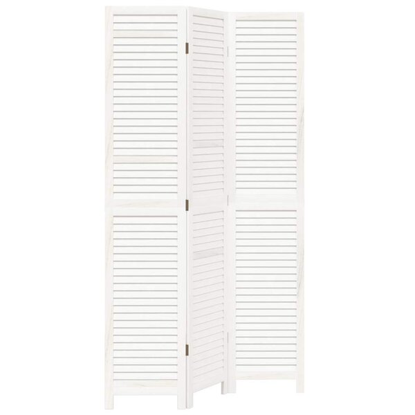 vidaXL Cloison de séparation 3 panneaux blanc bois de paulownia massif