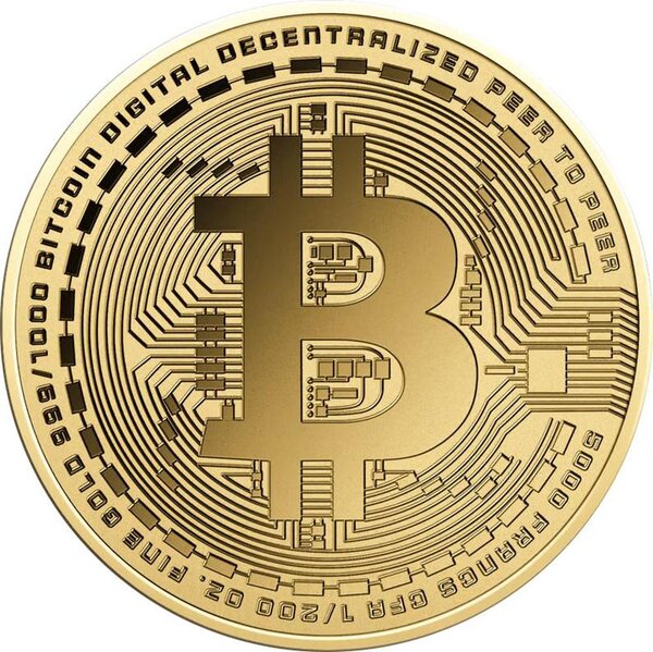 Pièce de monnaie en Or 5000 Francs g 0.155 (1/200 oz) Millésime 2024 Gold Gift BITCOIN 1/200