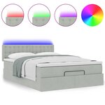 vidaXL Cadre de lit ottoman avec matelas gris clair 140x200 cm velours