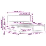 vidaXL Cadre de lit avec tête de lit rembourrée Noir 200 x 200 cm