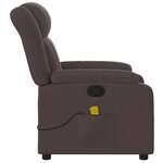 vidaXL Fauteuil de massage inclinable Marron foncé Tissu