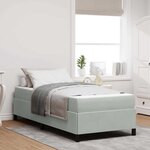 vidaXL Cadre de lit Gris clair  gris et blanc 90 x 190 cm Velours