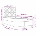 Box Spring VidaXL avec Matelas & Lumières LED Gris clair 120x190 cm Velours