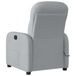 vidaXL Fauteuil de massage inclinable électrique gris clair tissu
