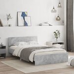 vidaXL Cadre de lit sans matelas gris béton 120x190 cm