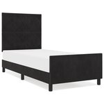 vidaXL Cadre de Lit Noir 90x190 cm Velours