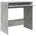 vidaXL Bureau avec étagère Gris 77 5 x 43 x 79 cm Bois d'ingénierie